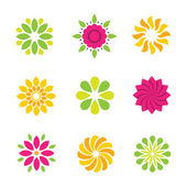 Flower background pattern ornament and decoration logo and icon set