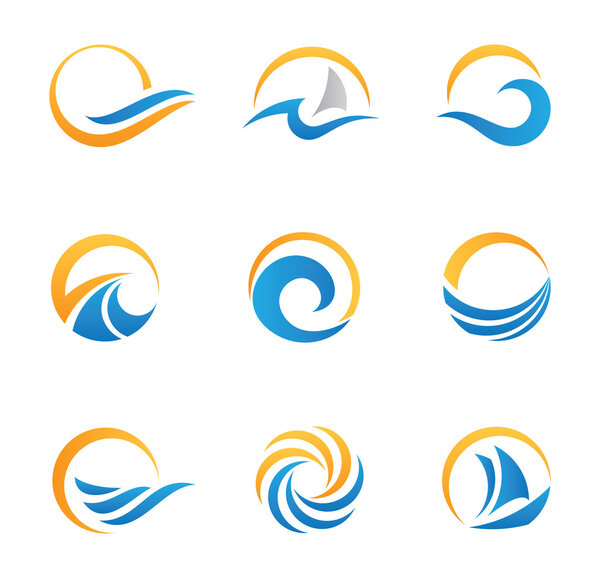 Sun and Sea Royal travel experience logo template