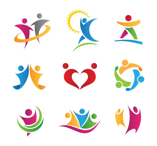 lüks, renkli toplum sosyal insanlar eylem şablonu logolar ve ikonlar