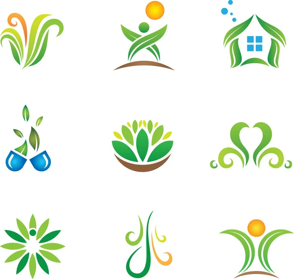 Mi naturaleza verde plantilla de logotipo social — Vector de stock