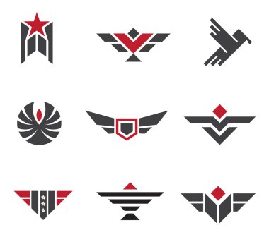 Ordu ve askeri rozetleri ve güç sembolleri logo simge