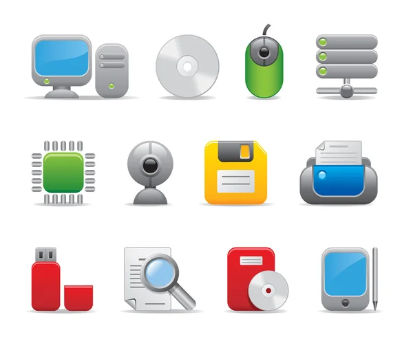 3D Computer modern icons for creative and innovative business logo set vector — Stock Vector