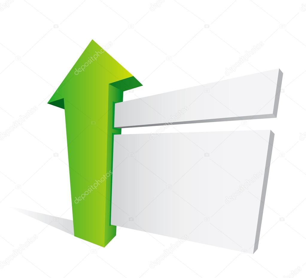 3D Arrow green for business background of success