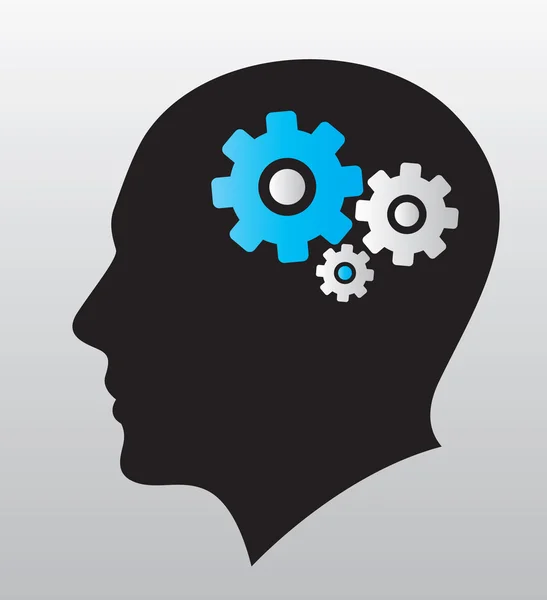Büyük insan beyninin çalışma logo şablonu — Stok Vektör