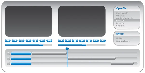 Botón para la tecnología de software de vídeo fácil de editar aplicación de computadora vectorial — Vector de stock