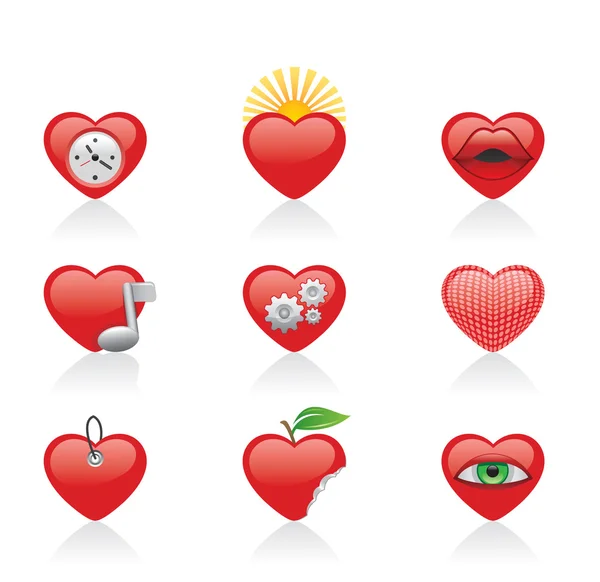 Cut heart love shape part 3 — Stock Vector