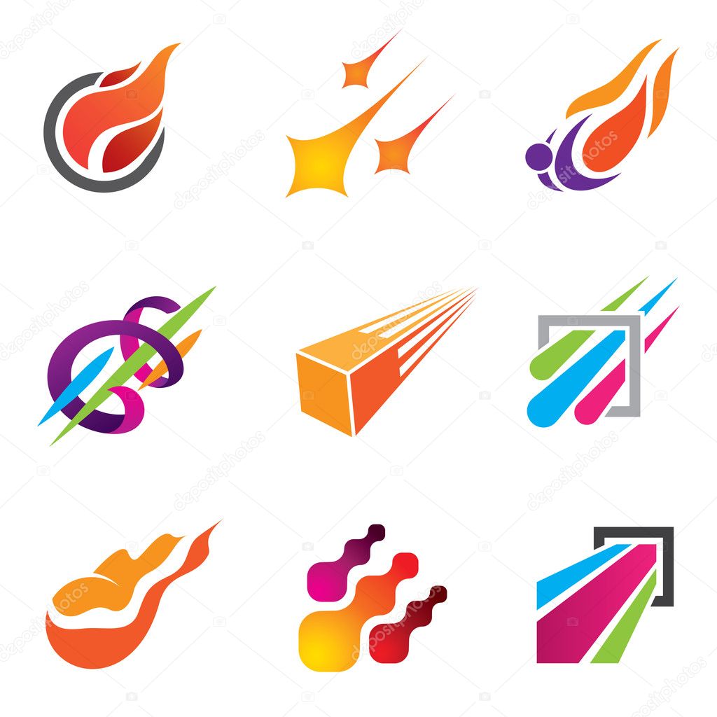 Comet and fire style success trail for creative and successful business company logo