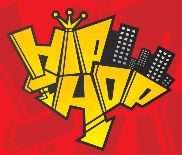 Hip hop dernier symbole de la culture urbaine renaissant modèle de logo — Image vectorielle