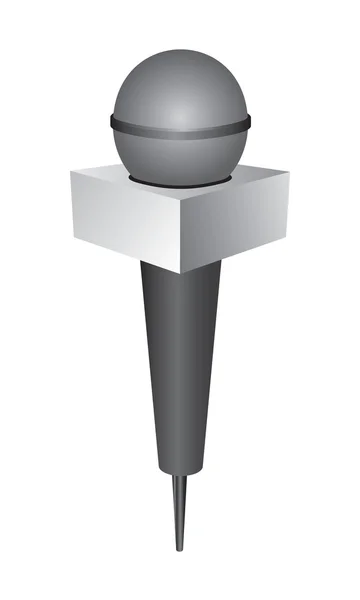 Microphone en 3D professionnel travail logo modèle nouvelles — Image vectorielle