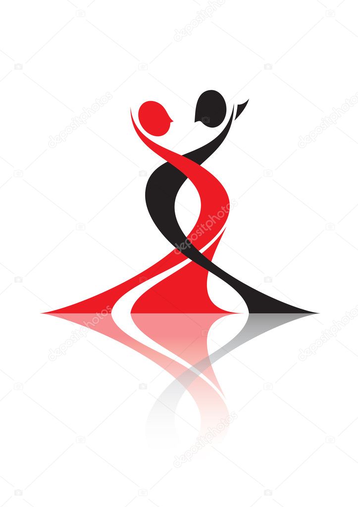 Magic passionate couple dance tango logo