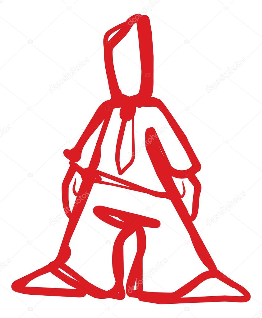 Modern man drawn by line logo template