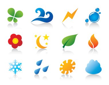 Doğa sezon hava piktogram logo vektör şablonu