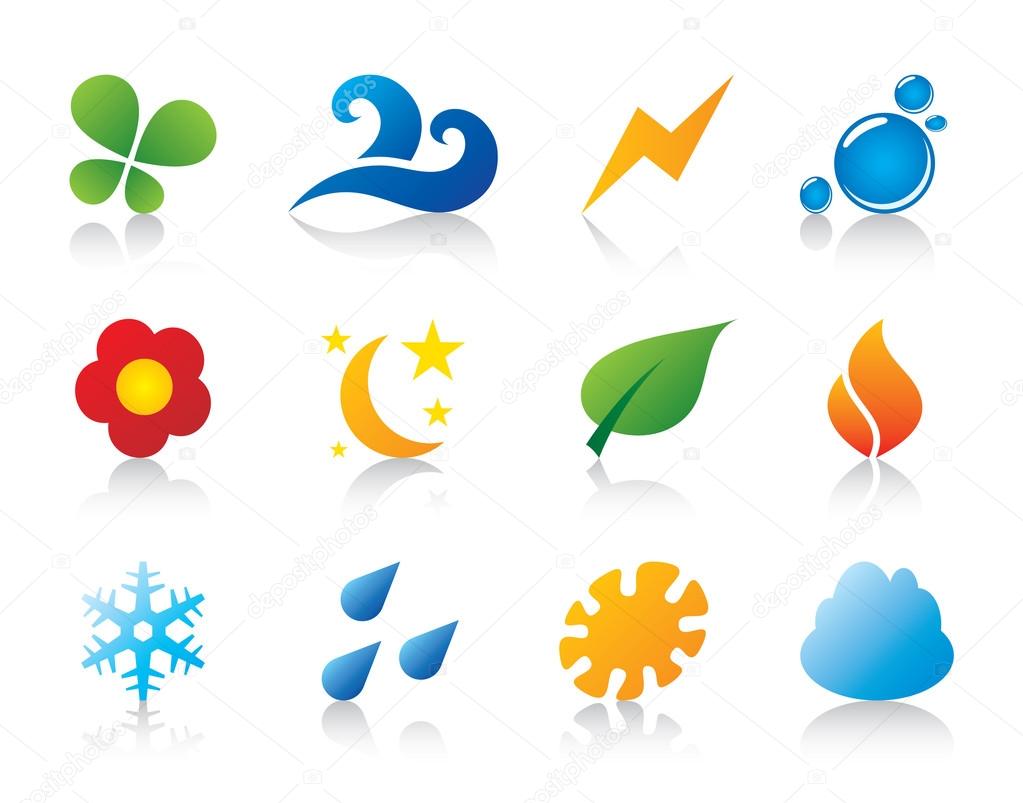 Nature season weather pictogram logo vector template