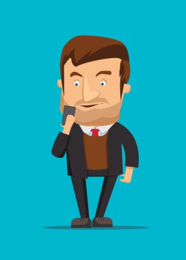 Holding ve yeni android telefon vektör görüntü gösterimi kullanarak beyefendi