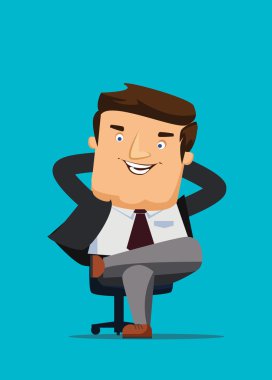 CEO sitting in a chair with big idea vector illustration clipart