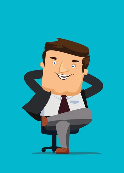 CEO sentado en una silla con gran idea vector ilustración — Vector de stock