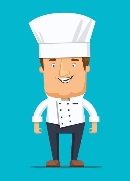 Cocinero jefe en cocina restaurante de lujo en uniforme ilustración — Vector de stock