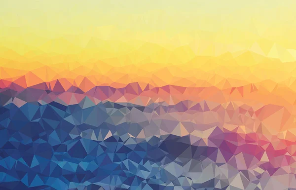 Bakgrunden moderna textur triangel geometri rynkig färgglada sunset valley — Stock vektor
