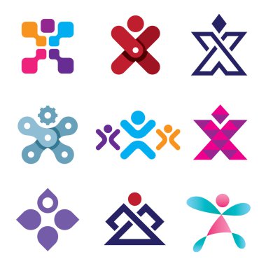 insan x şekli ikinci yaratıcılık Tasarım Icon set