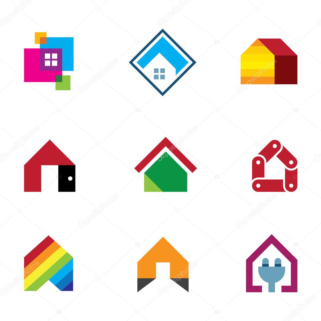 Design safe home real estate interior construction logo icon