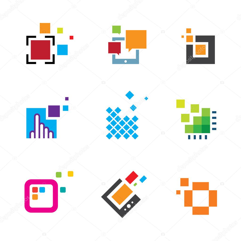 Just be creative abstract colorful design geometric logo polygon cube icon