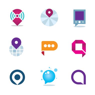 Küresel internet topluluk ev sisteminde logo simge konumlandırma