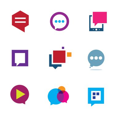 toplum sosyal paylaşım ve etkileşim sohbet logo kabarcık ileti simgesi