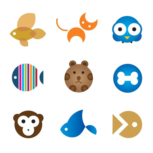 Accueil mignon animaux de compagnie conseils pour heureuse icône du logo de la famille — Image vectorielle