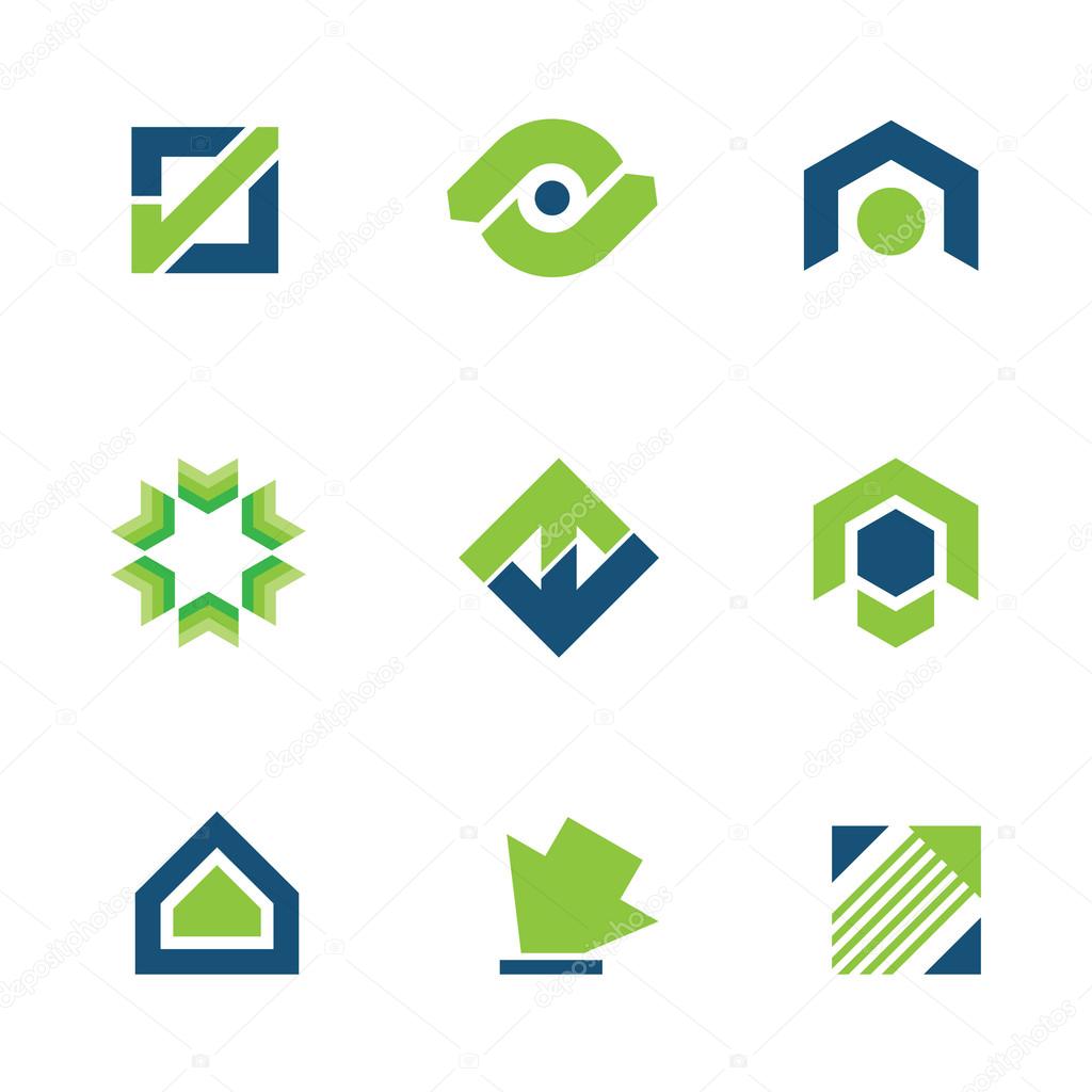 Golden green business success stock story market progress logo icon