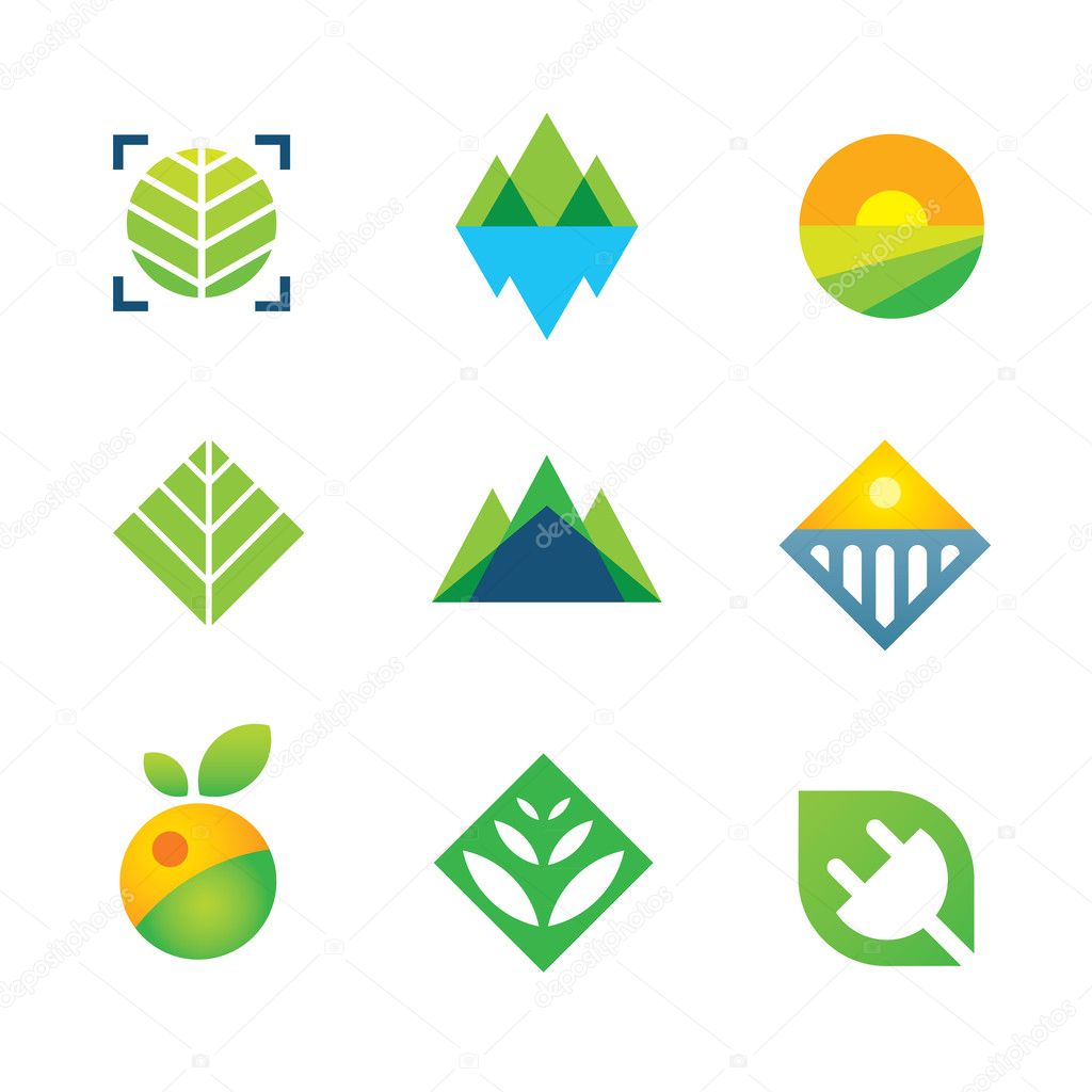 Wild green nature captured energy for future generation logo icon