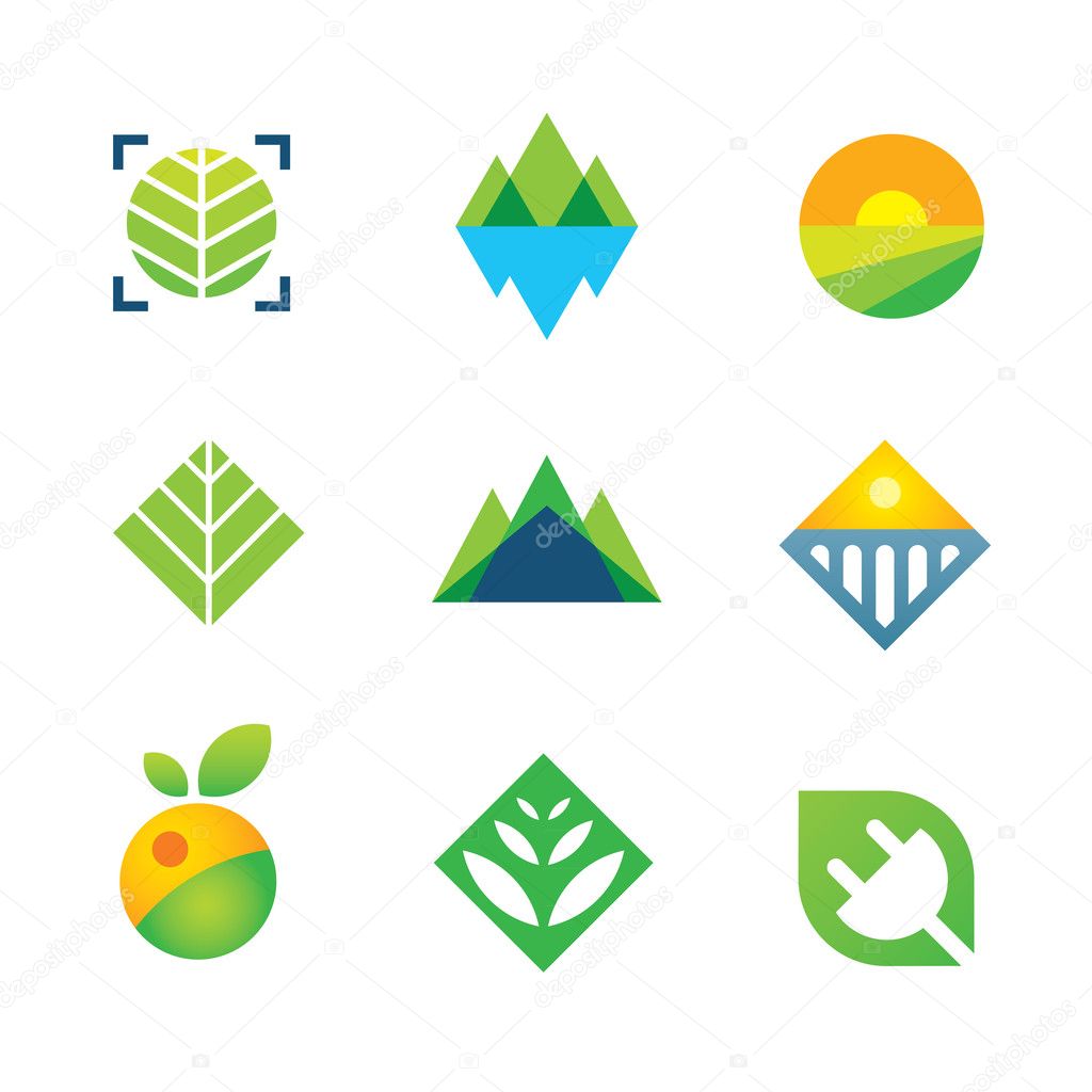 Wild green nature captured energy for future generation logo icon