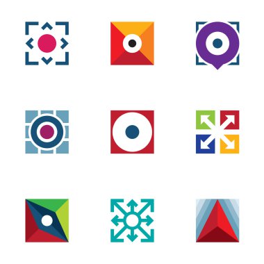 Başarı iş ok uzantısı yaratıcı logo başlangıç fikir Icons set