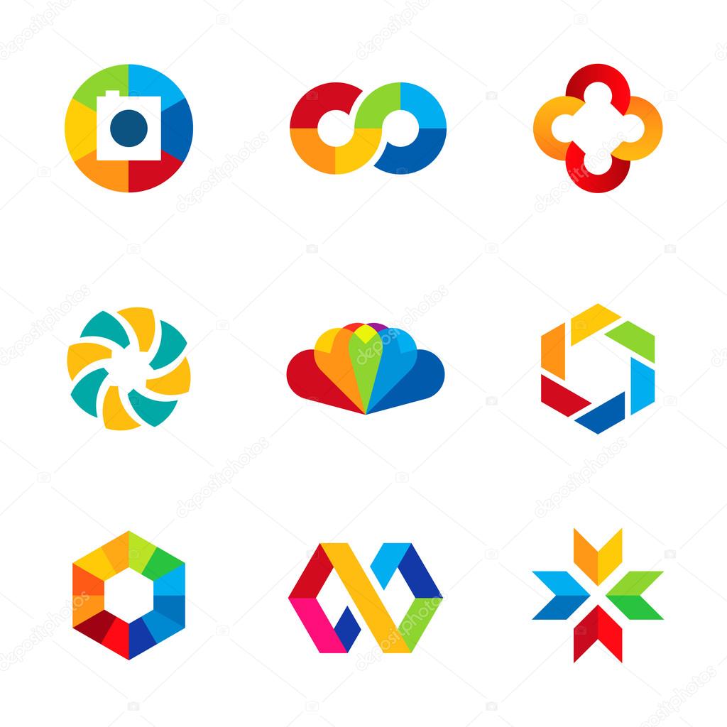 Color capture imagination limitless education share community logo icon set