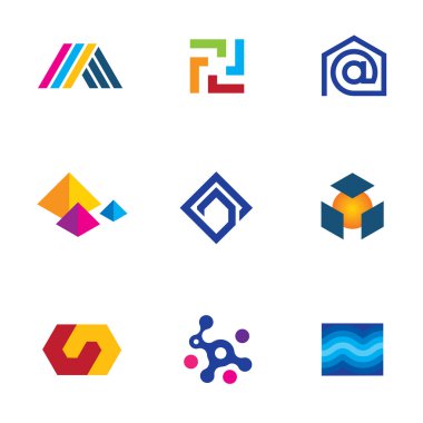 yeni teknoloji yenilikçi şirket app logo gelecekteki Ağ Icon set