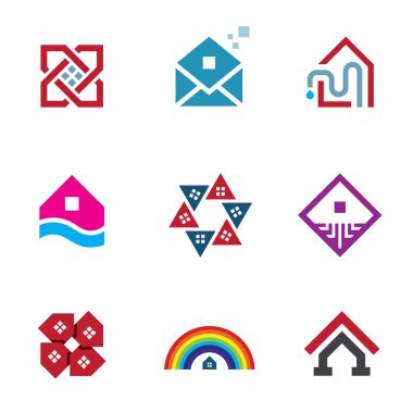 Bina Emlak temel büyük ev inşaat soyut logo simge