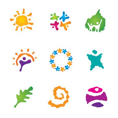 Tuval Sanat çalışması güzel insanlar ortaklık egzotik seyahat logo simge