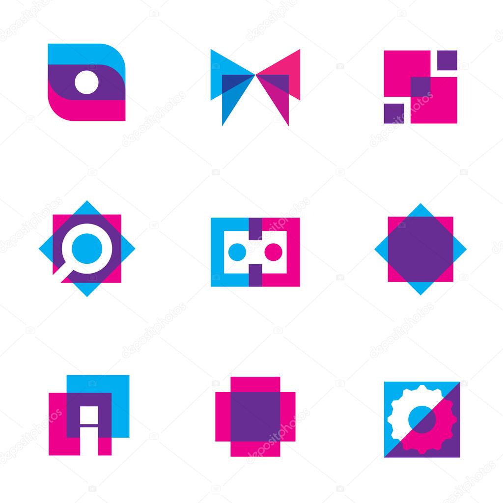 Computer technology simple blue search settings menu button logo icon