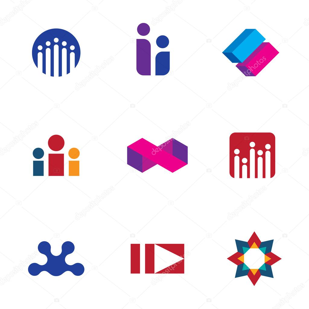 Abstract Social Networking Community People Logo Set Forum Icon Vector Stock Vector Royalty Free Vector Image By C Maximillion11 49088321