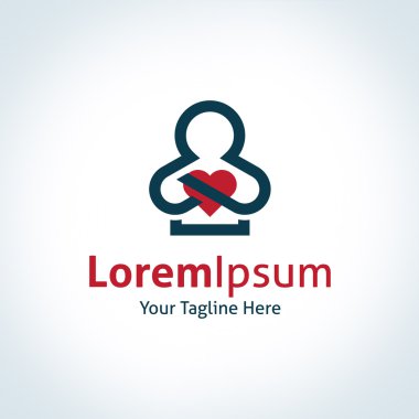 insan kişi kırmızı kalp logo simge sarılma