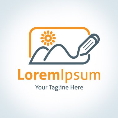 Yazmak ve senin hayat seyahat deneyimi logo simge çizmek