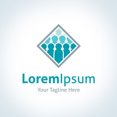 Mavi toplumun gelecekte inşaat toplum logo şablon simgesi