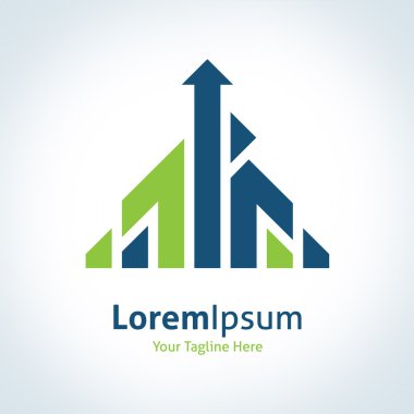 Kurumsal logo simge yukarı terfi ettirmek iş şirket simgesi Yeşil ok