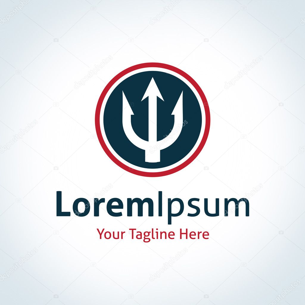 Trident strength circle brand logo icon vector template