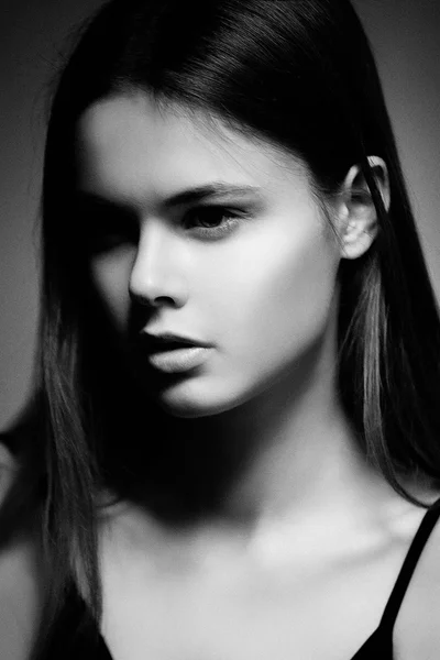 Young female with pretty long hair — Stock Photo, Image