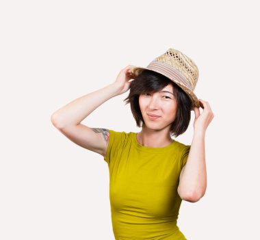 Hasır şapka moda kadın