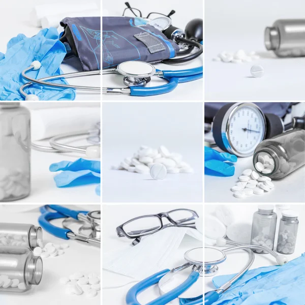 Medicinska objekt collage — Stockfoto