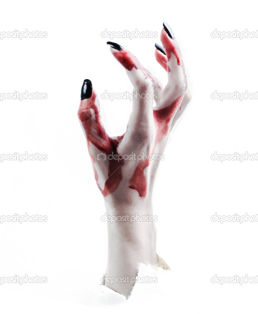 Hand vampire in blood rises