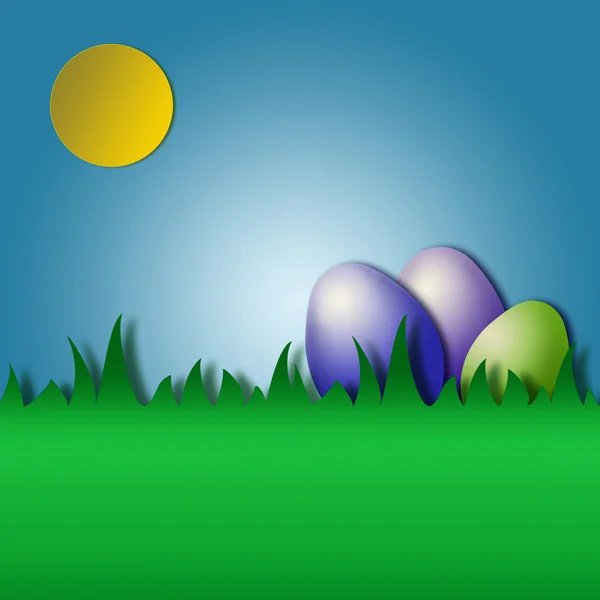 Easter Eggs in grass — Stock Photo, Image