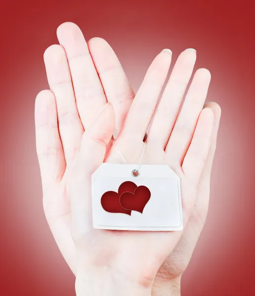 Sevgililer günü kartı üzerinde iki sevgi dolu kalp — Stok fotoğraf