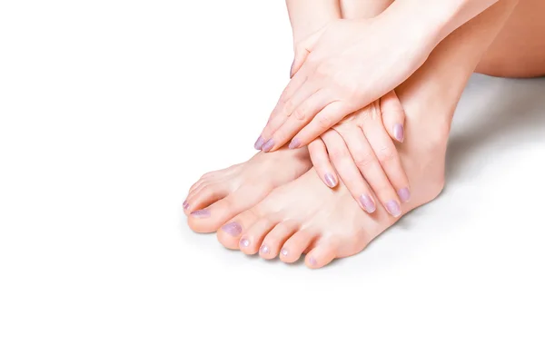 Women tanned bare feet — Stock Photo, Image